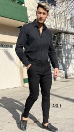 PANTALON CORTE CHINO NEGRO - Imagen 5