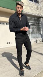 PANTALON CORTE CHINO NEGRO